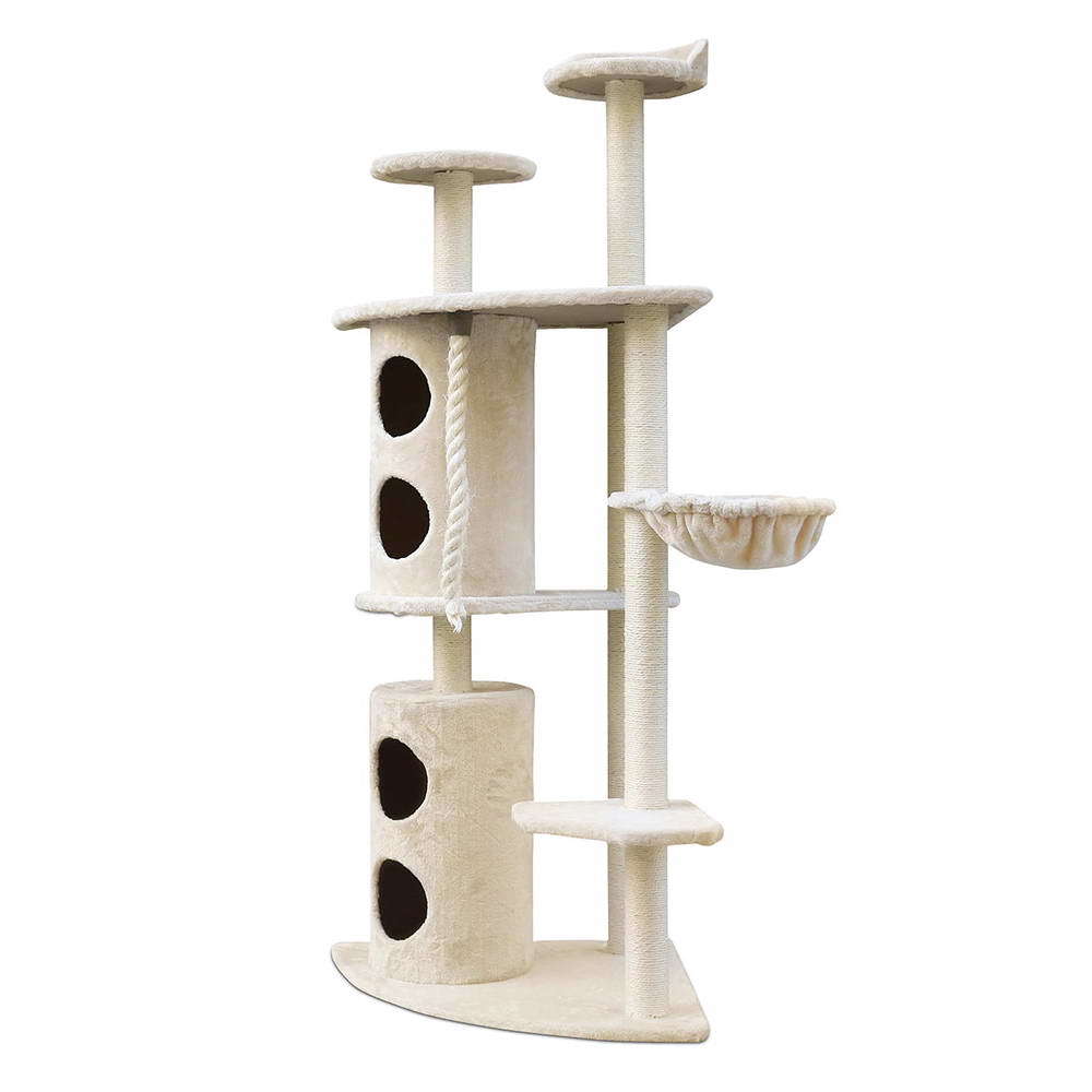 XL Multi-Level Cat Scratching Post Tree - 170cm | Post House Tower - Beige