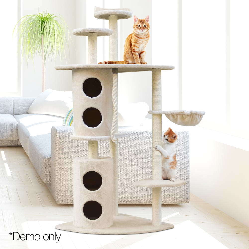 XL Multi-Level Cat Scratching Post Tree - 170cm | Post House Tower - Beige