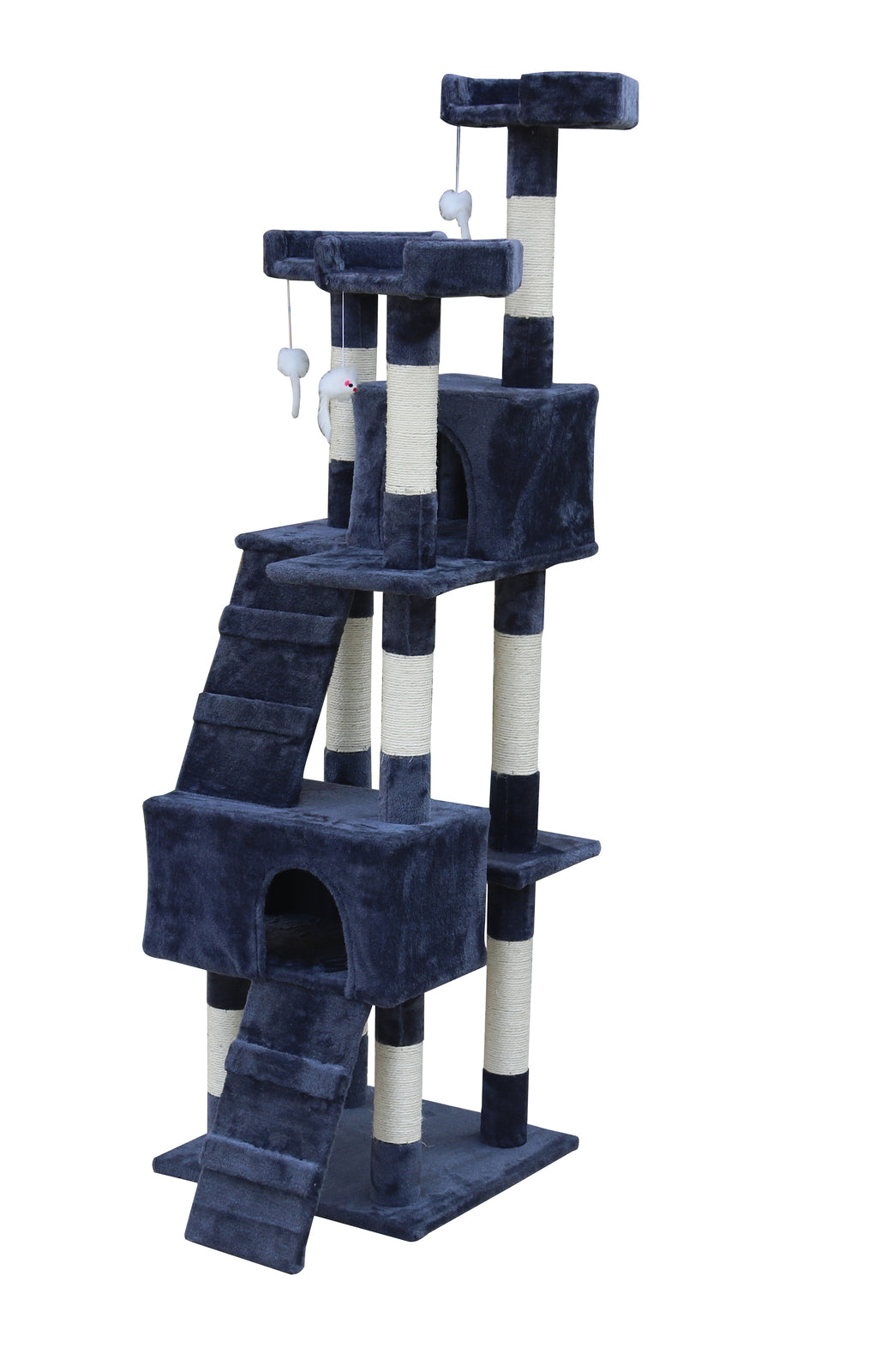 170cm Cat Scratching Post Tree | Post House Tower with Ladder | Grey Furniture