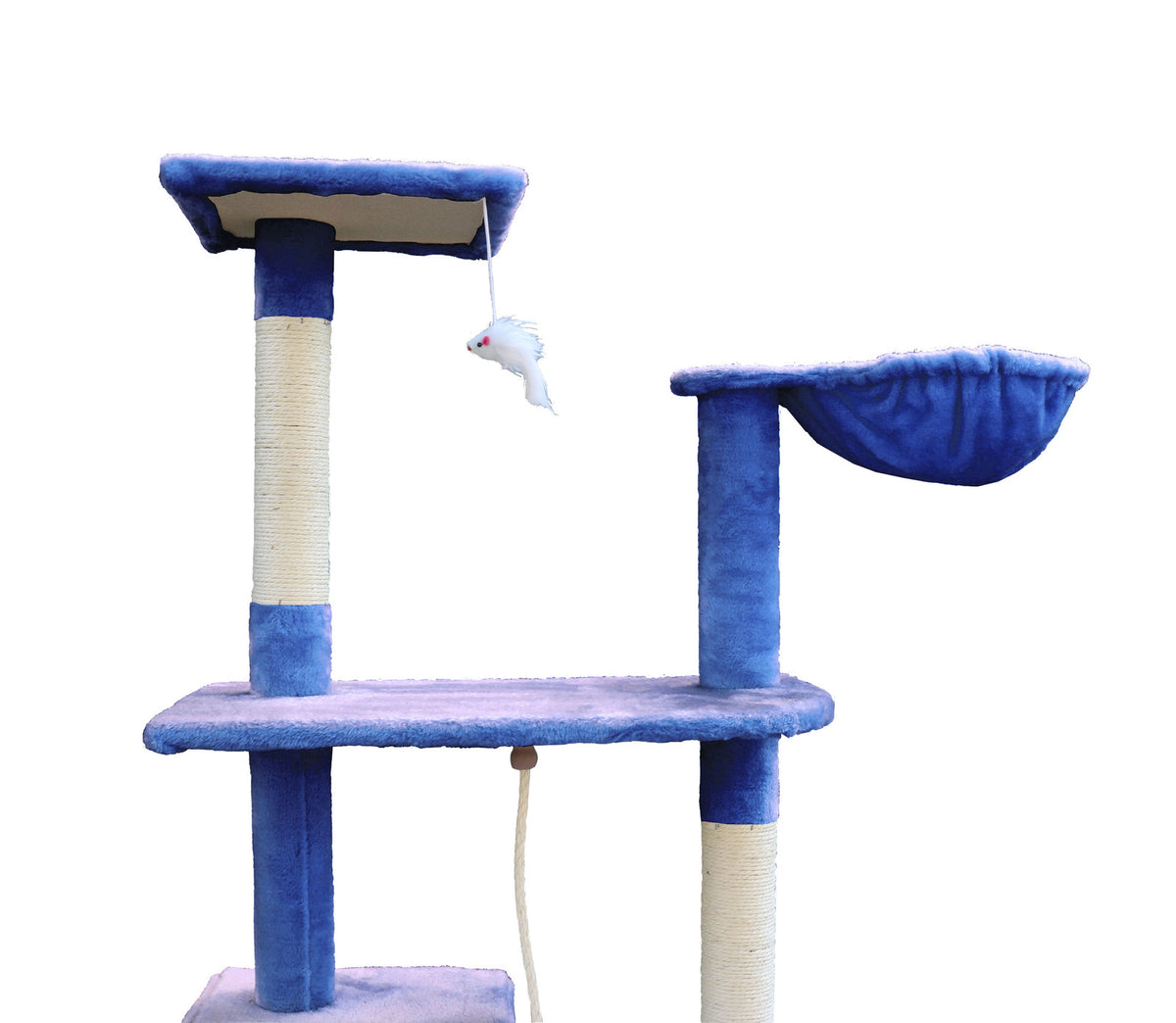 193cm Cat Scratching Tower with Sisal Pole and Condo - Blue