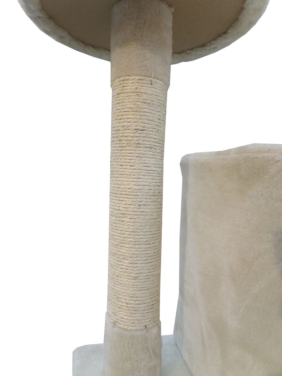 Cat Scratching Post Tree - 200cm | Scratcher Corner Tower Furniture - Beige