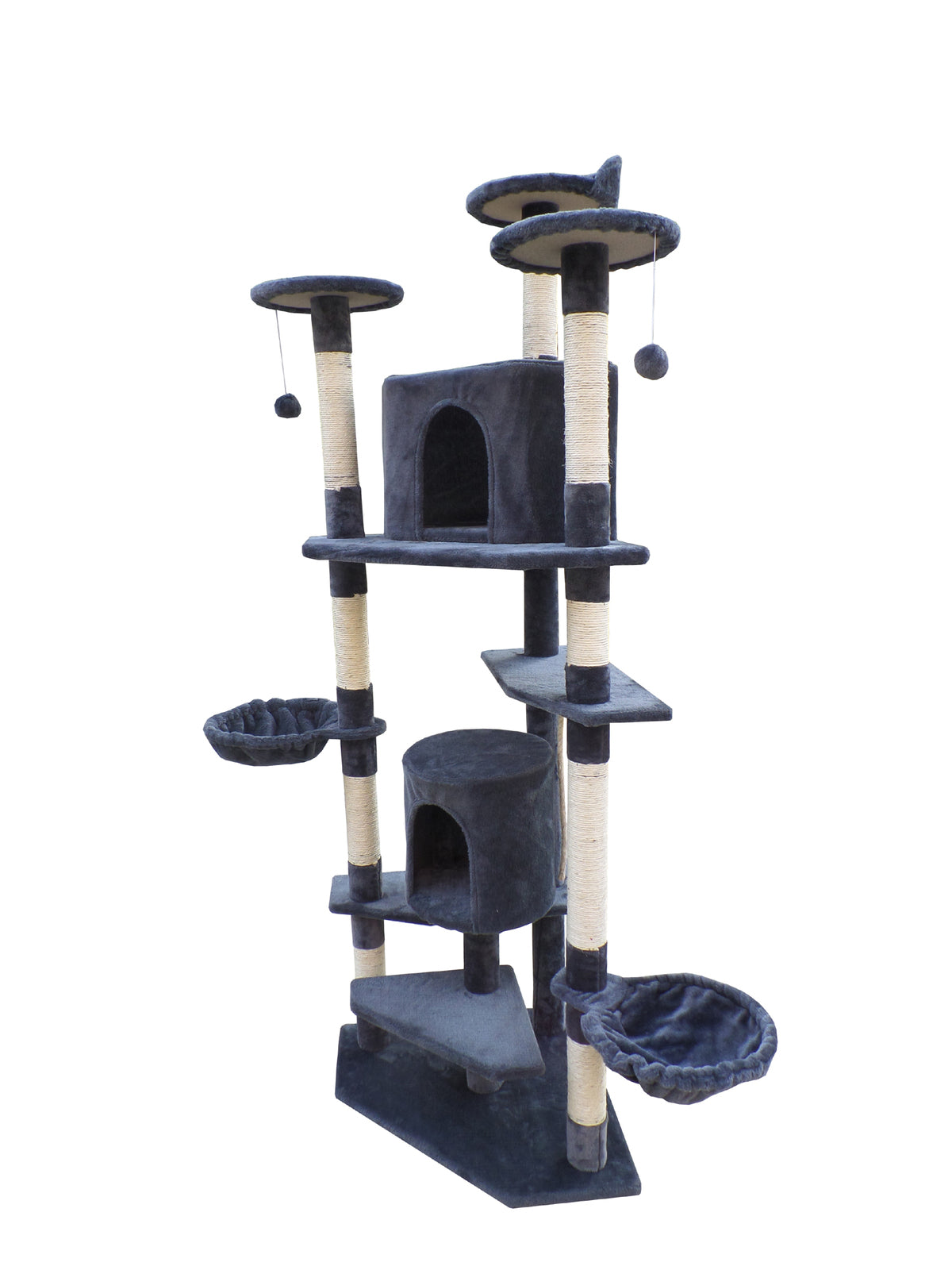 200cm Grey Cat Scratching Post Tree | Tower Furniture & Scratcher