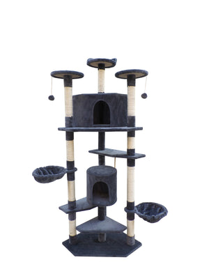 200cm Grey Cat Scratching Post Tree | Tower Furniture & Scratcher