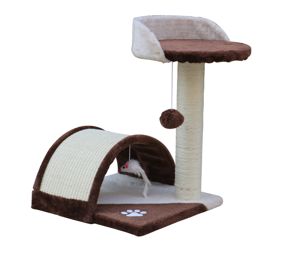 Brown Cat Scratching Post Tree with Scratching Pole - 50 cm