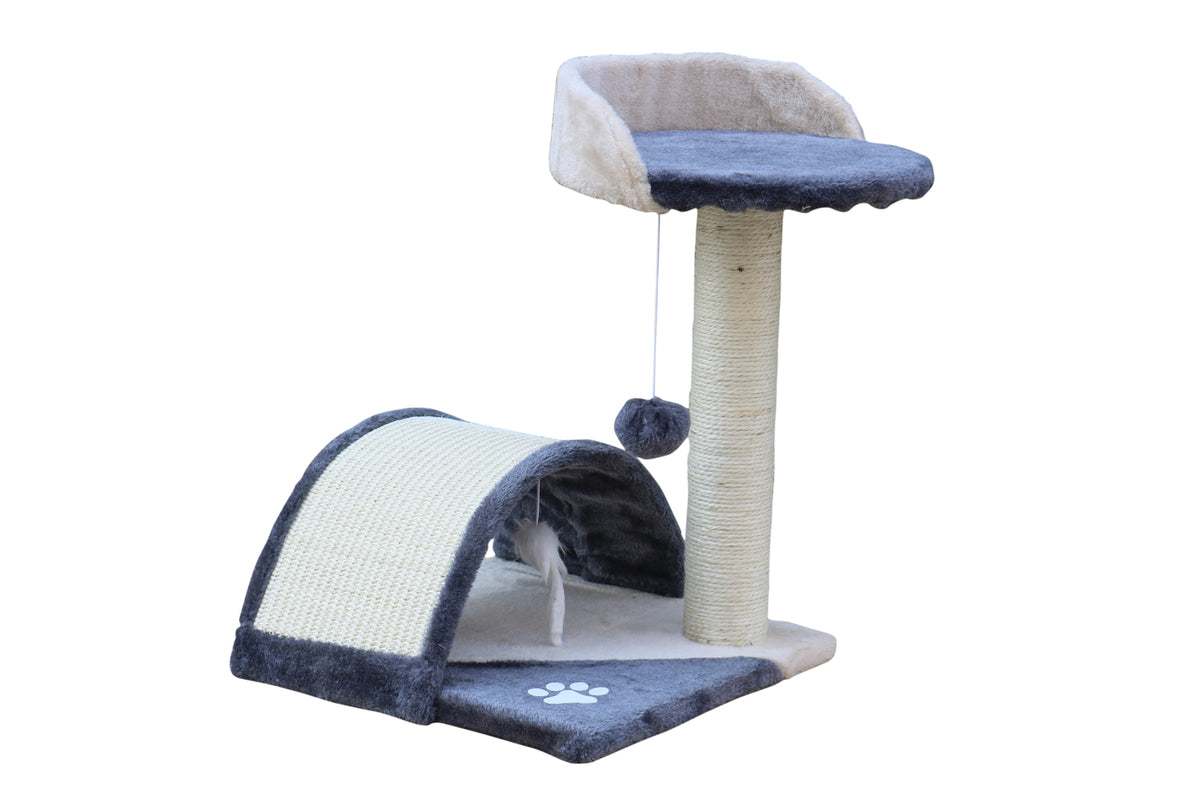 Grey Cat Scratching Post Tree with Scratching Pole - 50 cm