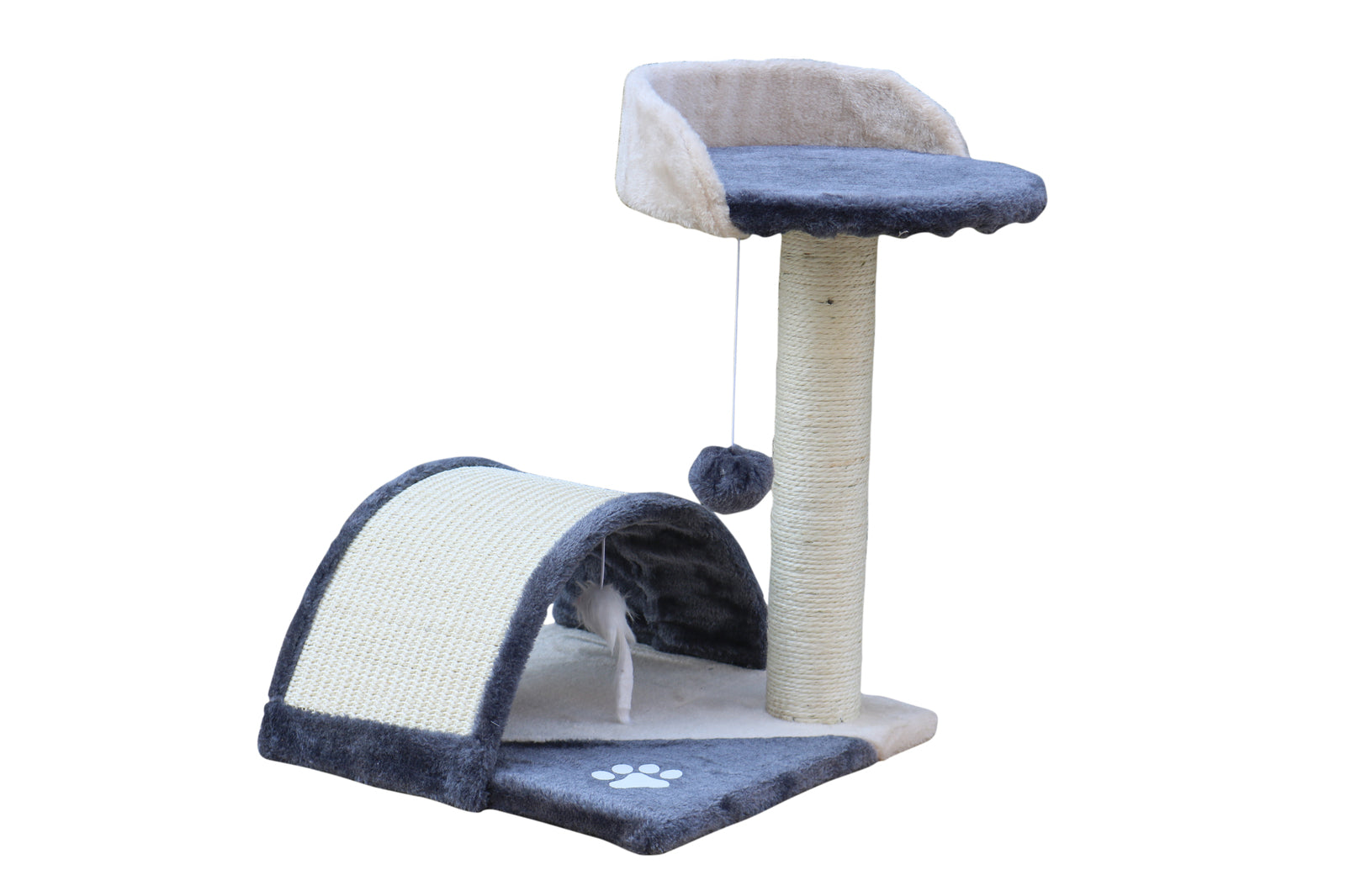 Grey Cat Scratching Post Tree with Scratching Pole - 50 cm