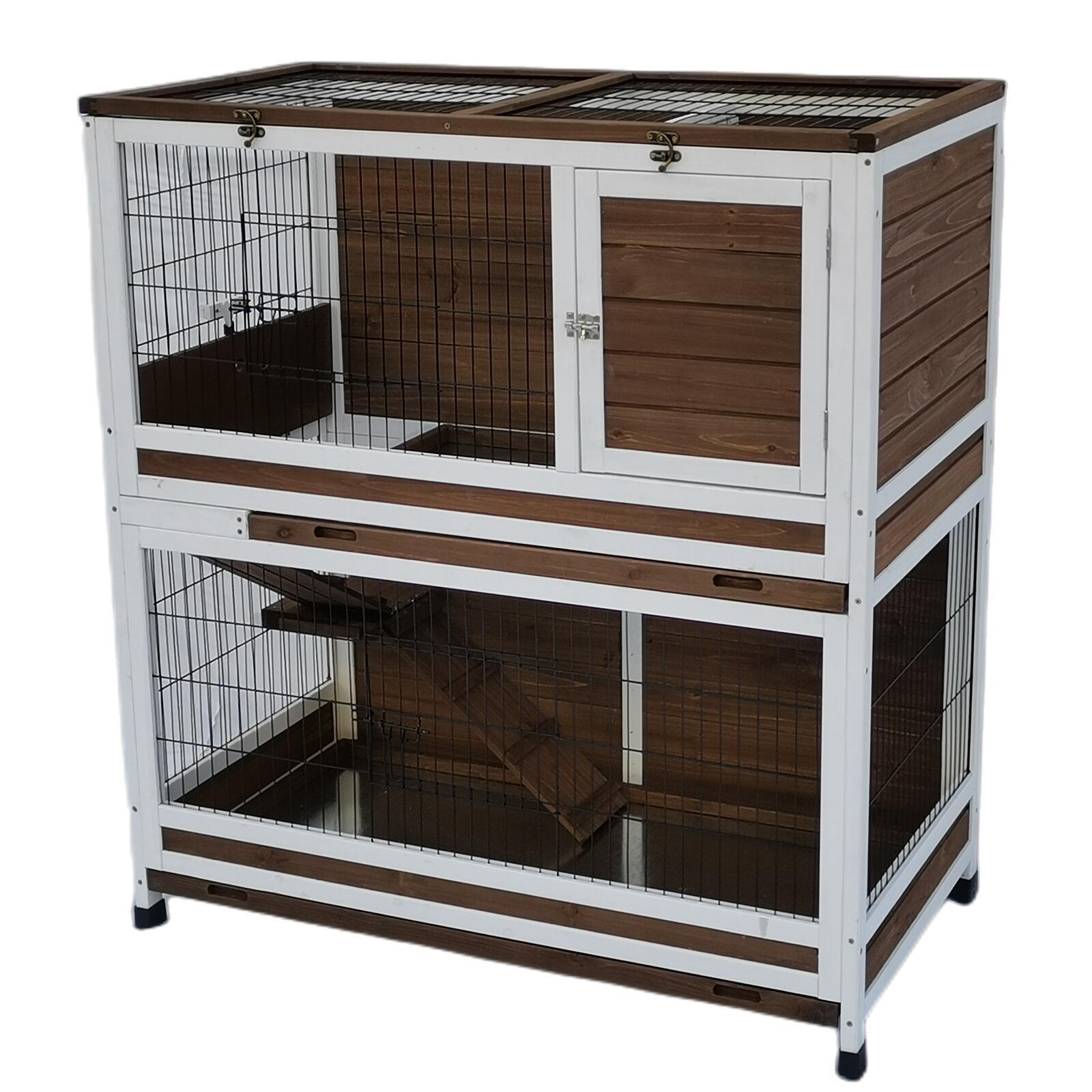 XL Double Storey Rabbit Hutch (118cm) | Guinea Pig & Cat Cage