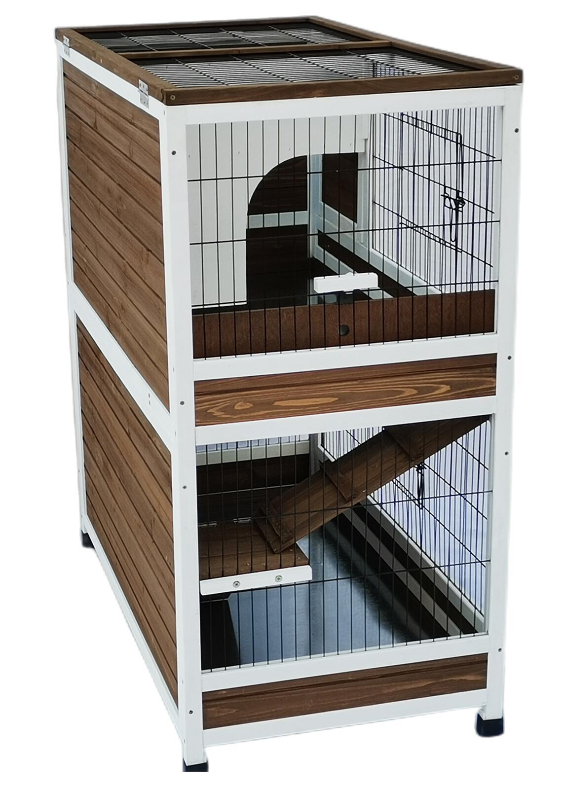 XL Double Storey Rabbit Hutch (118cm) Guinea Pig & Cat Cage The Hippie House