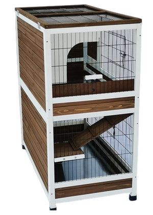 XL Double Storey Rabbit Hutch (118cm) | Guinea Pig & Cat Cage