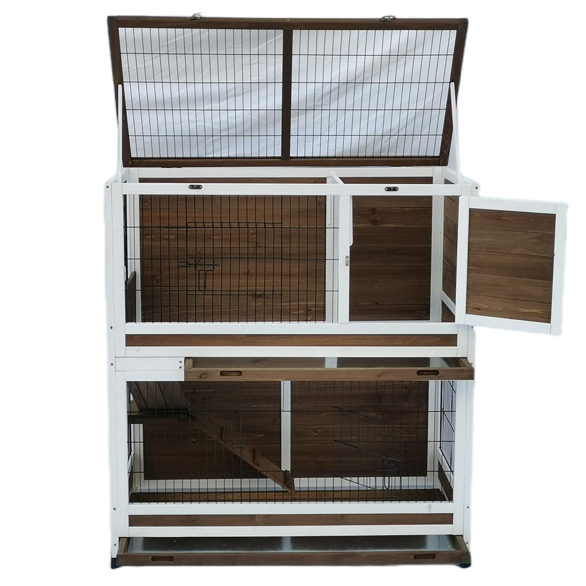 XL Double Storey Rabbit Hutch (118cm) | Guinea Pig & Cat Cage