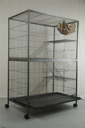Pet 140cm 4 Level Bird Ferret Parrot Cage Aviary | Cat Budgie Hamster Castor