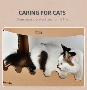 Cat Cardboard House Tower Condo Scratcher | Double Storey Pet Post Furniture