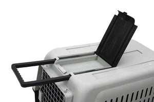 Black Plastic Kennel Pet Carrier | Dog Cat Cage Crate | Handle | Wheel