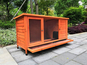 XXL Rabbit Hutch | Guinea Pig & Ferret Cage with Pull-Out Tray | 150x60x75 cm