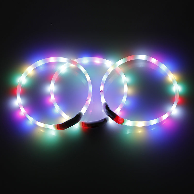 Medium 55CM LED Dog Collar USB Rechargeable for Pet Safety