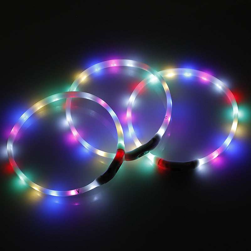 Small 40CM LED Dog Collar USB Rechargeable for Pet Safety