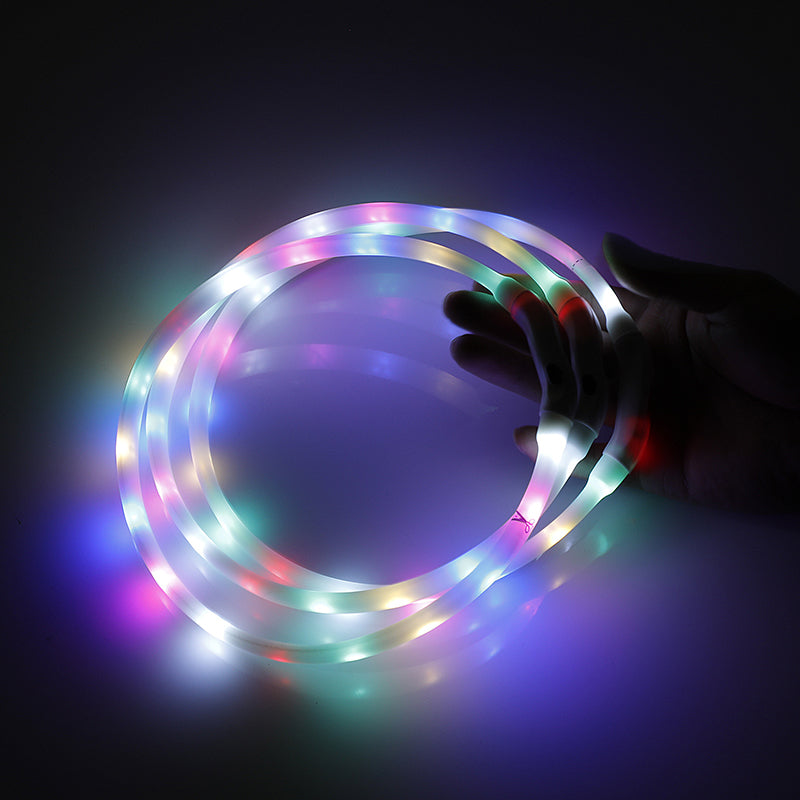 Small 40CM LED Dog Collar USB Rechargeable for Pet Safety