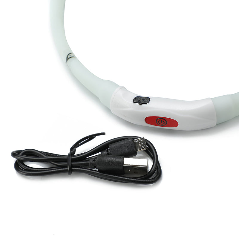 Small 40CM LED Dog Collar USB Rechargeable for Pet Safety