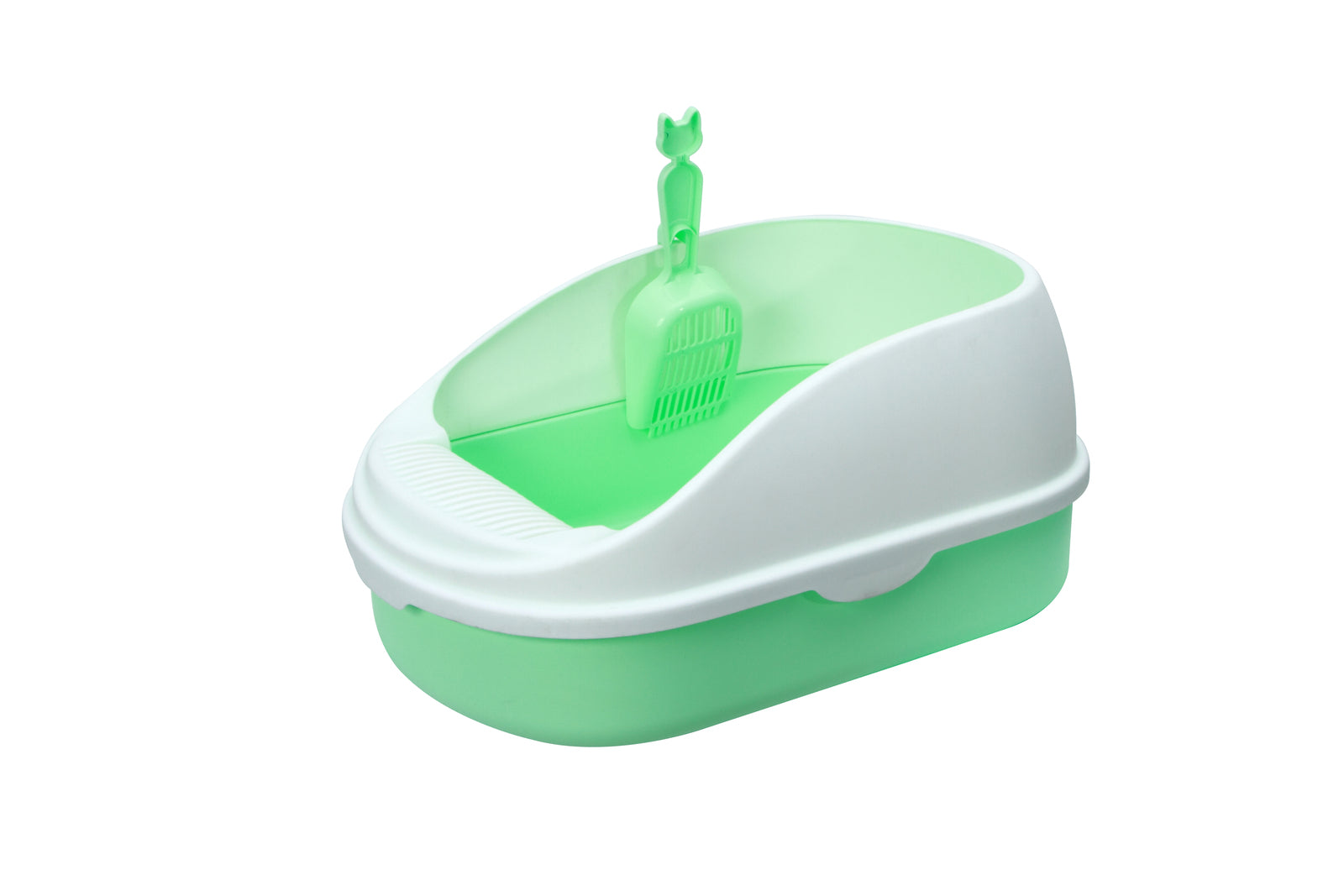 Medium Portable Cat Litter Box w/ Scoop | Green