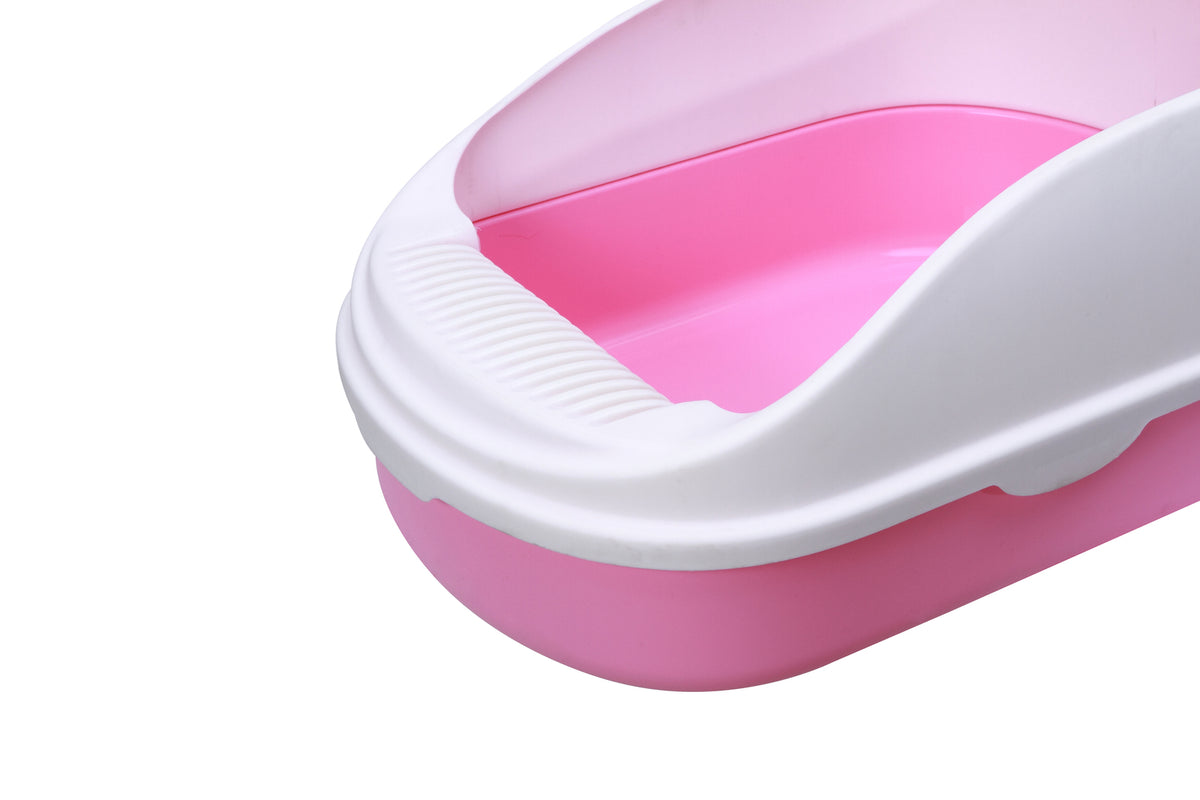 Medium Portable Cat Litter Box Tray - Pink | with Scoop