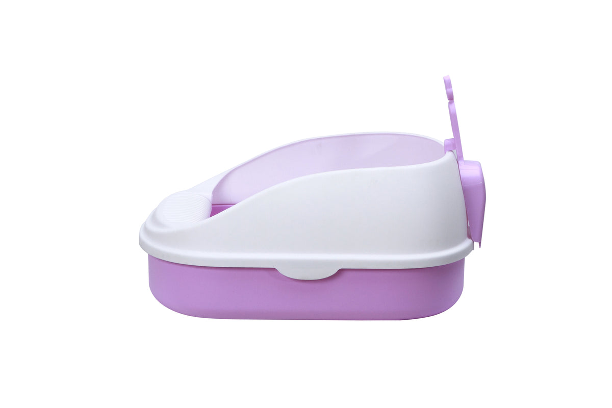 Medium Portable Cat Litter Box Tray - Purple | with Scoop