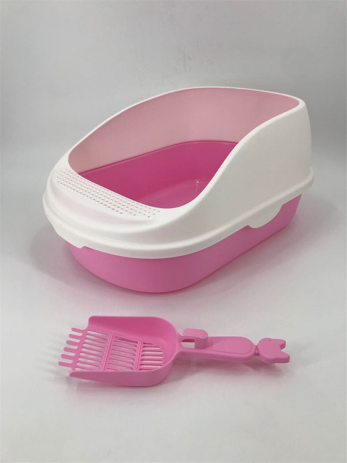 Portable Cat Litter Box with Scoop & Pink Color