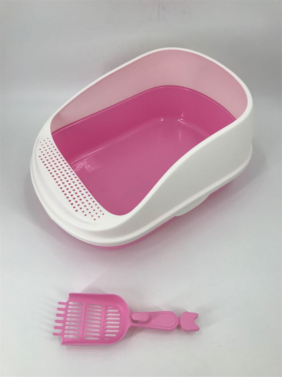Portable Cat Litter Box with Scoop & Pink Color