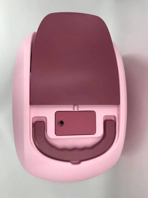 XL Portable Hooded Cat Toilet Litter Box Tray House | Pink | Charcoal Filter | Scoop