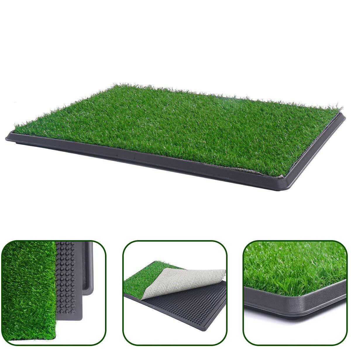XL Indoor Dog Puppy Toilet Grass Training Mat Loo Pad Potty with 2 Grass