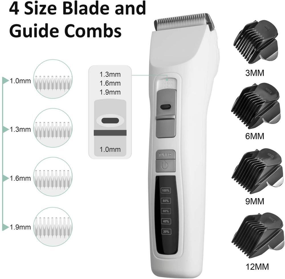 Pet Electric Grooming Clipper Kit - Cordless White