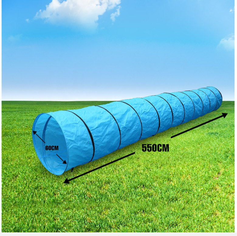 Portable Pet Dog Agility Training Exercise Tunnel Chute | 5.5M | Carry Bag Included