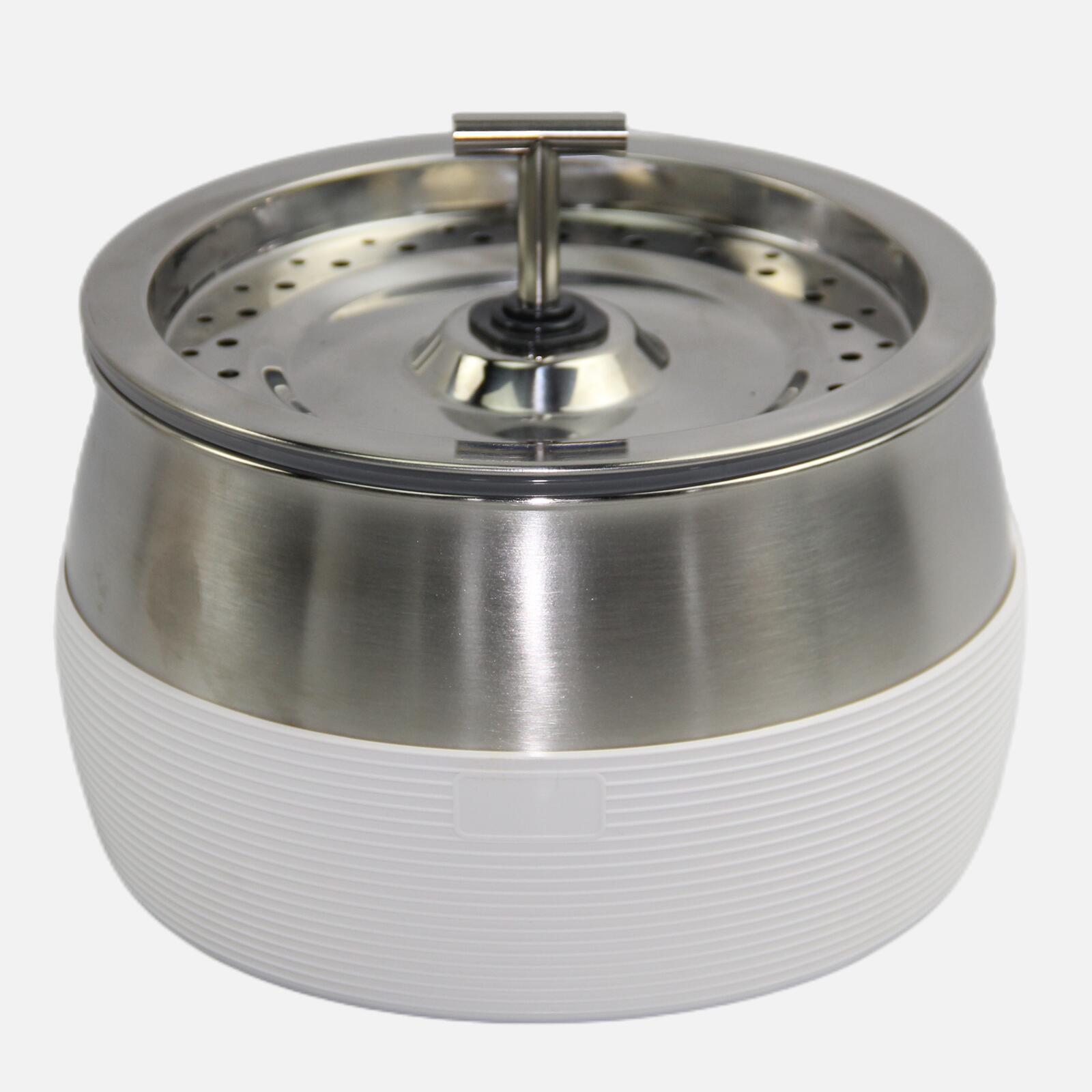 3L Automatic Electric Pet Water Fountain | Stainless Steel Feeder Bowl Dispenser, White