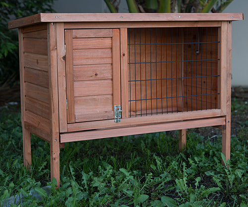Single Wooden Pet Rabbit Hutch | Guinea Pig Cage with Tray