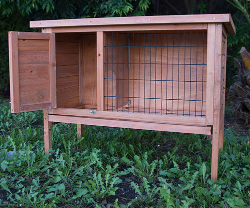 Single Wooden Pet Rabbit Hutch | Guinea Pig Cage with Tray