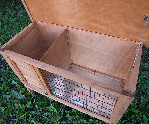 Single Wooden Pet Rabbit Hutch | Guinea Pig Cage with Tray