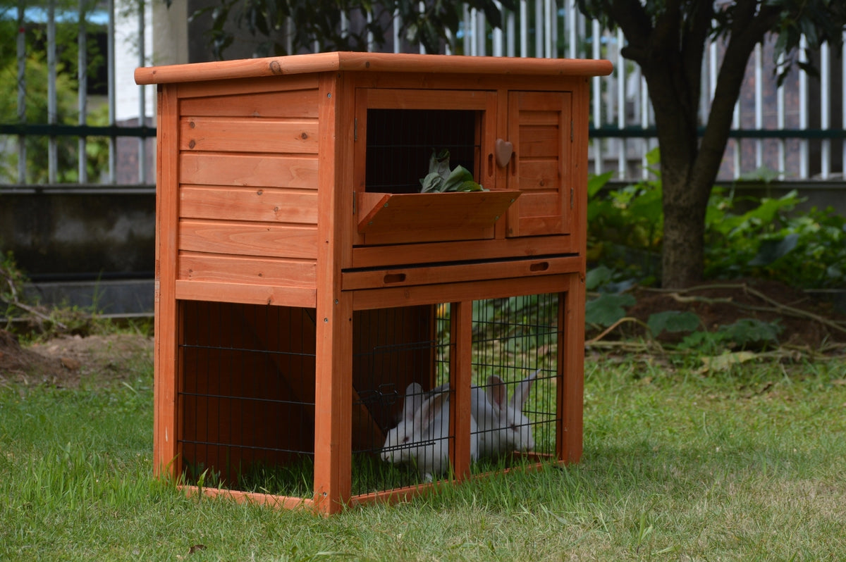 Double Storey Rabbit Hutch | Guinea Pig and Ferret Cage | Pull Out Tray