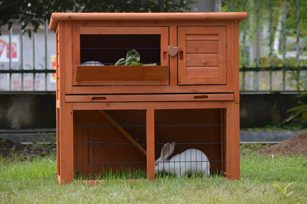 Double Storey Rabbit Hutch | Guinea Pig and Ferret Cage | Pull Out Tray
