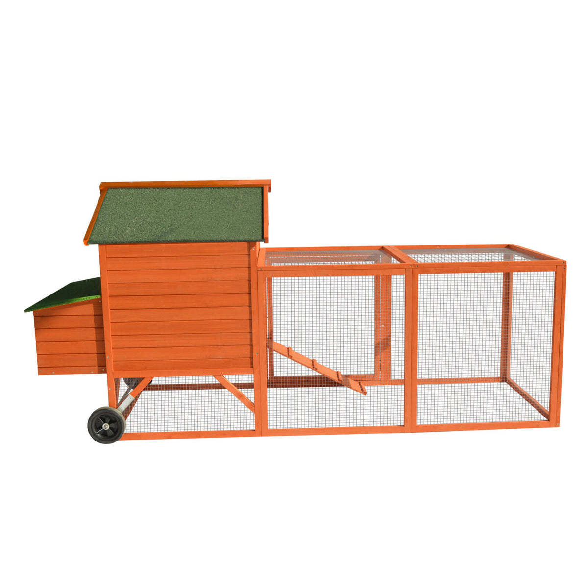 248 cm XL Chicken Coop Rabbit Hutch Ferret Hen Guinea Pig House | With Wheels