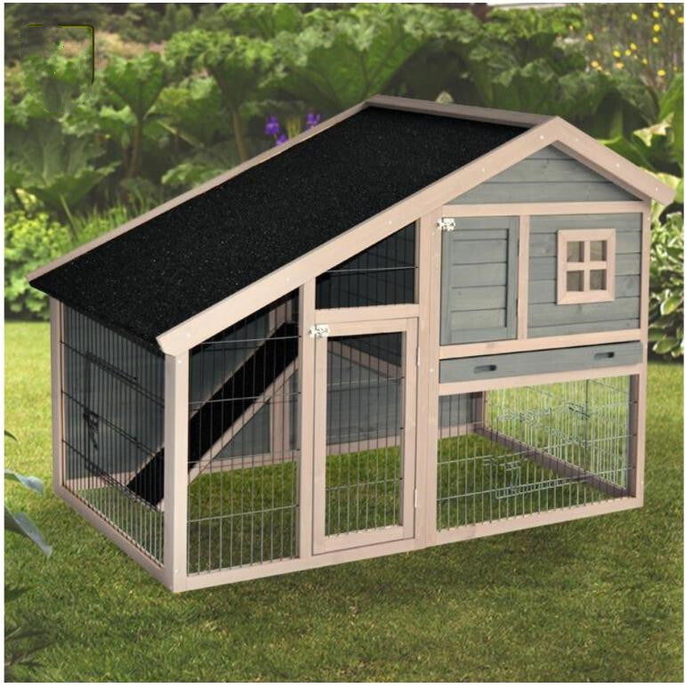 Grey Chicken Coop Rabbit Hutch | Ferret and Hen House