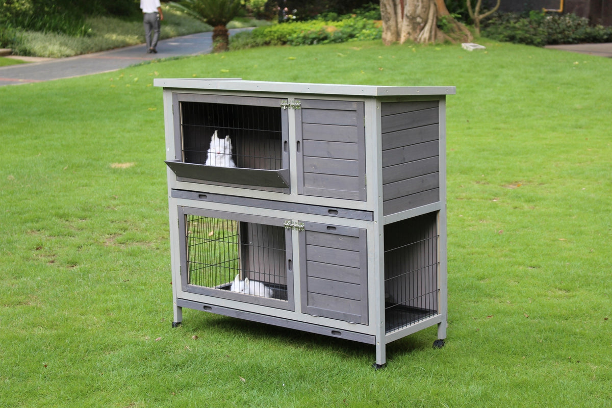XL Double Storey Rabbit Hutch (110cm) | Guinea Pig & Cat Cage