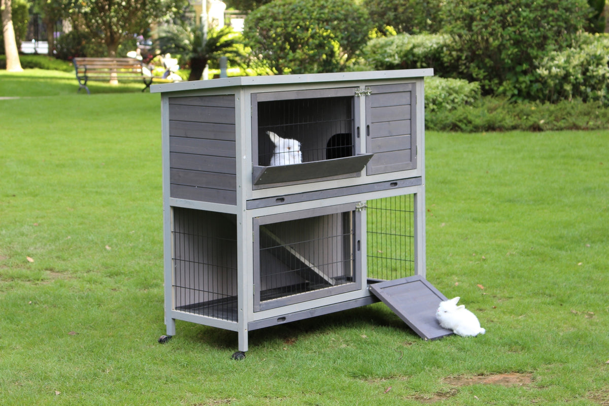 XL Double Storey Rabbit Hutch (110cm) | Guinea Pig & Cat Cage