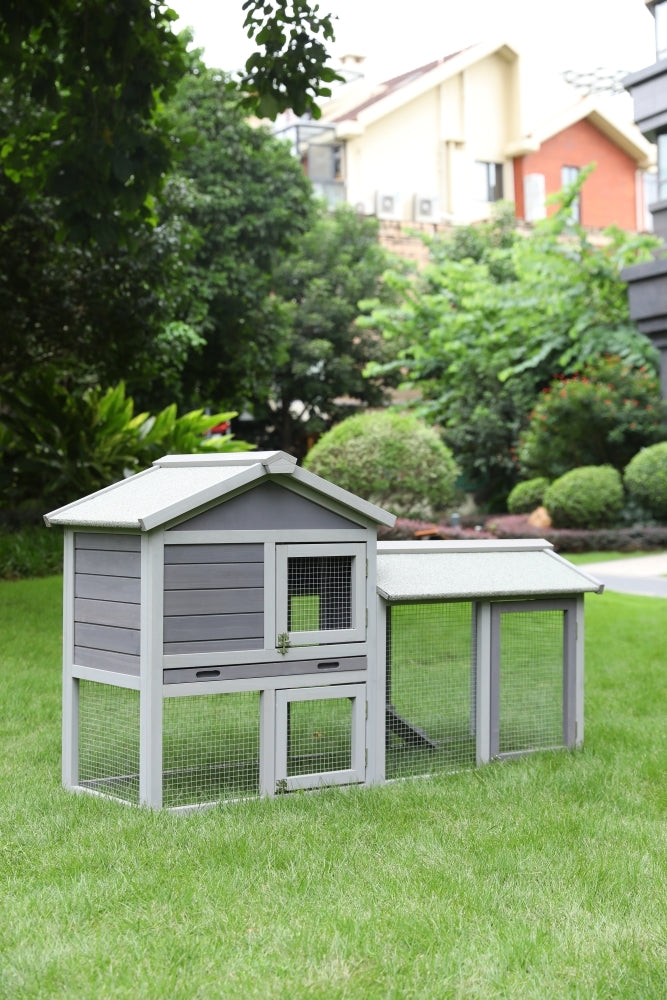 148cm Rabbit Hutch Metal Run Wooden Cage | Guinea Pig Cage House