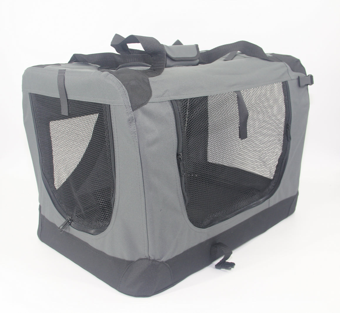 Medium Portable Foldable Dog Cat Puppy Rabbit Soft Crate Carrier - Grey | Travel in Comfort