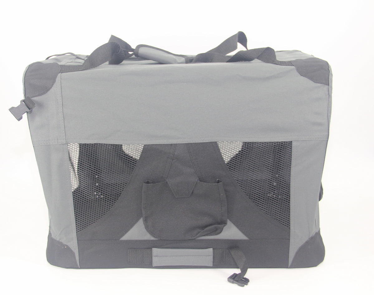 Medium Portable Foldable Dog Cat Puppy Rabbit Soft Crate Carrier - Grey | Travel in Comfort