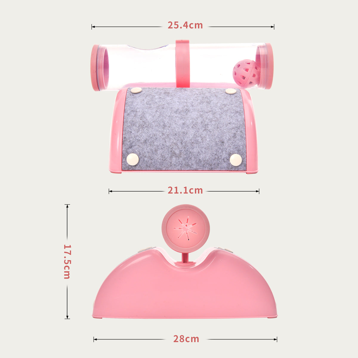 Cat Play Box Kit Pet Toy | Kitten Toys Interactive Ball Peek Hunting Toy, Pink