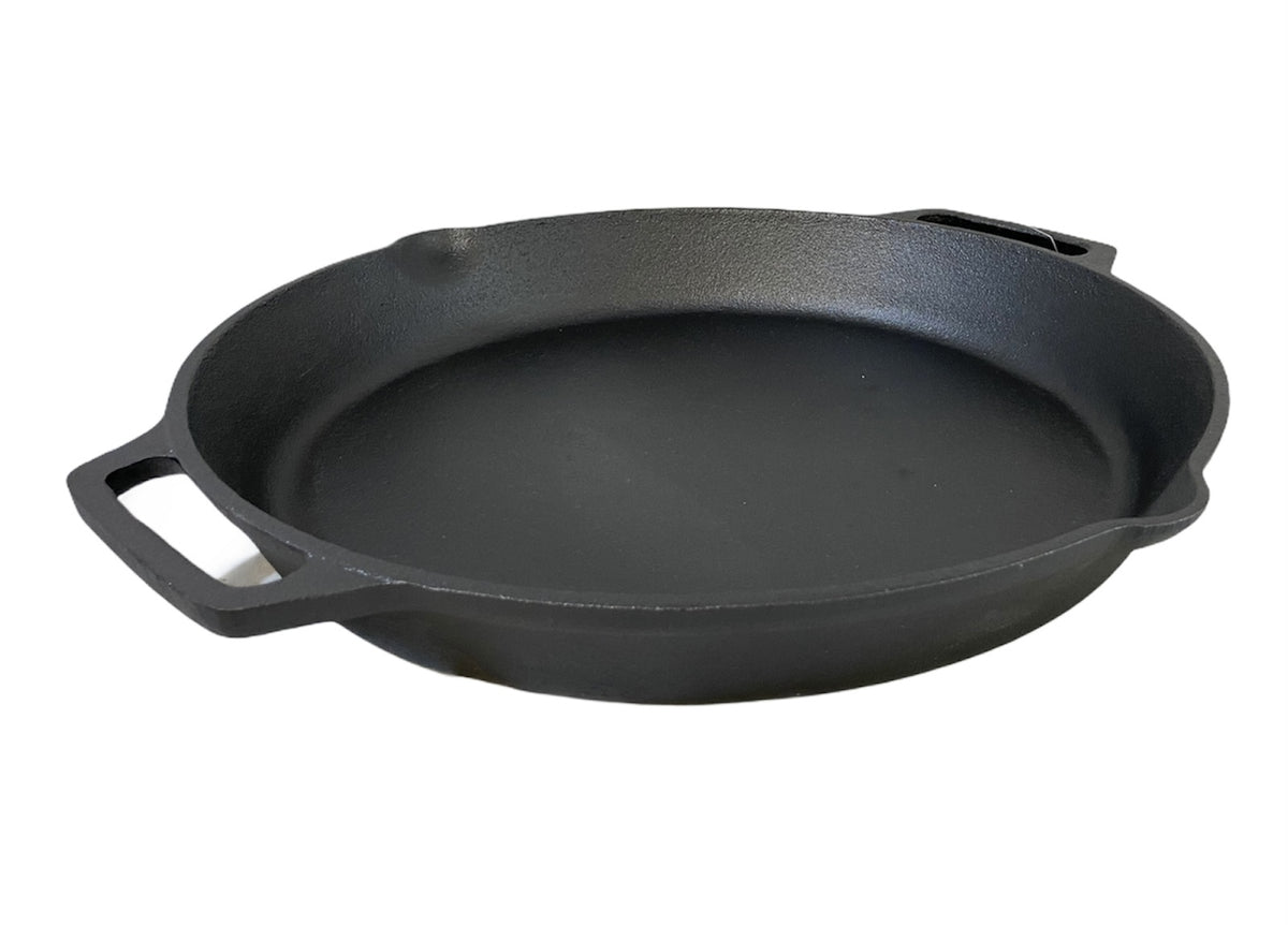 Cast Iron Paella Pan - Pre-Seasoned - Oven Safe - Barbecue Frypan - The ...