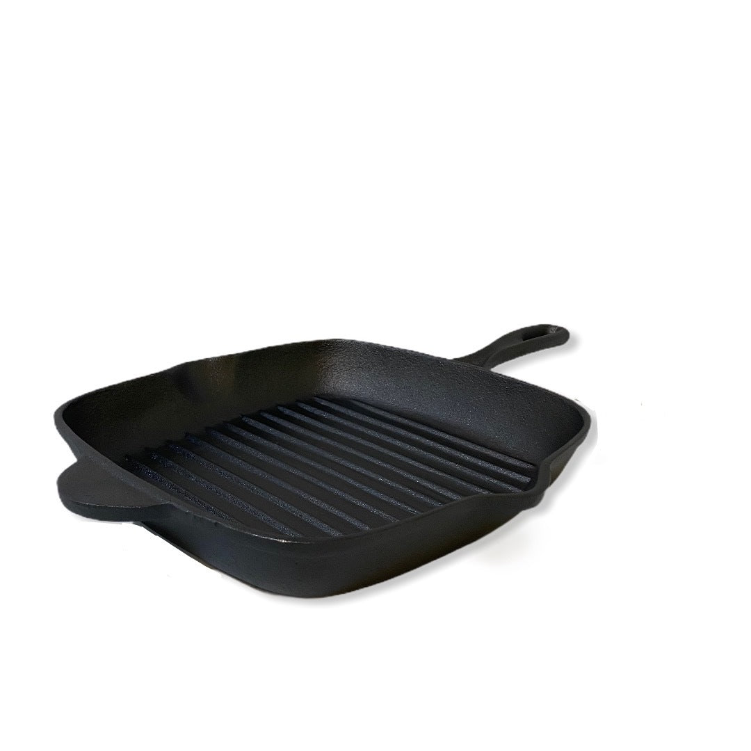 Cast Iron Barbecue Skillet Fry Griddle Pan | Pre-Seasoned | Oven Safe | Grill Frypan