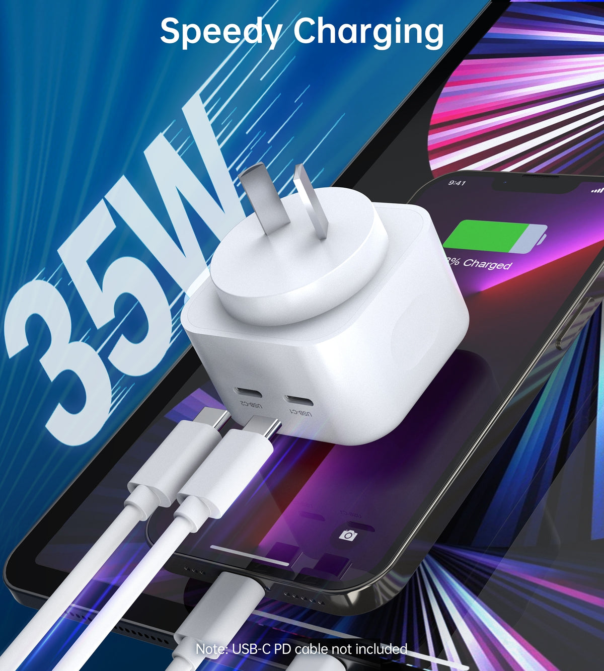 35W Dual USB-C Charger |  Q5008 PD