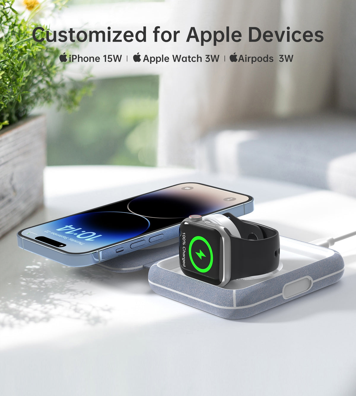 CHOETECH T323 2-in-1 Magsafe & MFI Wireless Charger