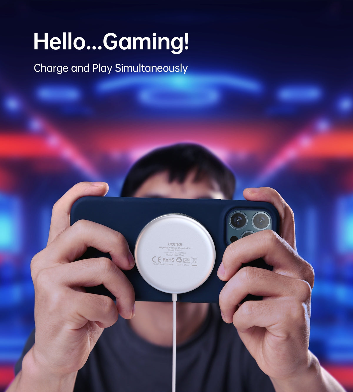 T580-F - 15W Magsafe Wireless Fast Charger - 1M Cable - White